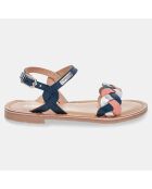 Sandales en Cuir Bonbon bleu/multicolore
